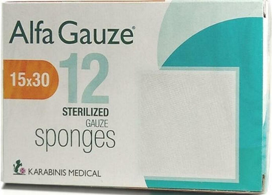 Alfashield AlfaGauze Sterile Gauze 15x30cm 12 Pieces
