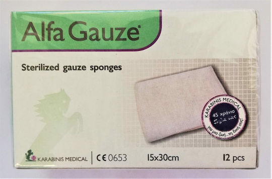 Alfashield AlfaGauze Sterile Gauze 15x30cm 12 Pieces