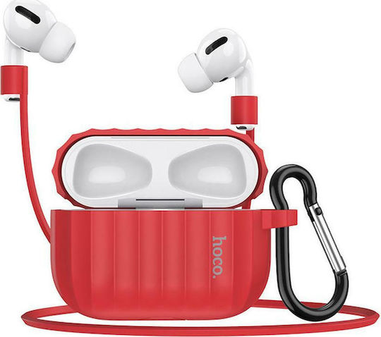 Hoco WB20 Fenix Liquid Silicone Case with Keychain Red for Apple AirPods Pro