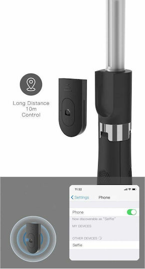 Tech-Protect L01S Selfie Stick Τρίποδο Κινητού Bluetooth Μαύρο