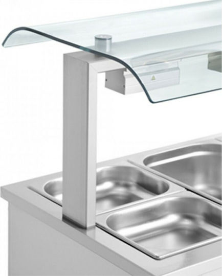 Inomak Vitrină încălzită Ben Marie cu 4 Locuri pentru Gastronomi și Putere 4370W L141 x l70 x Î131.5 cm