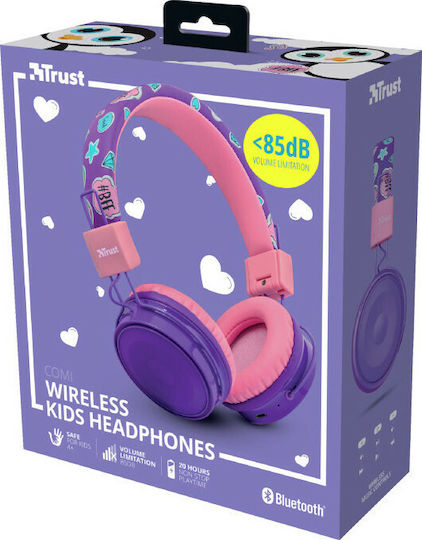 Trust Comi Bluetooth Wireless On Ear Headphones with 20 hours of Operation Purple