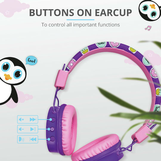 Trust Comi Bluetooth Wireless On Ear Headphones with 20 hours of Operation Purple