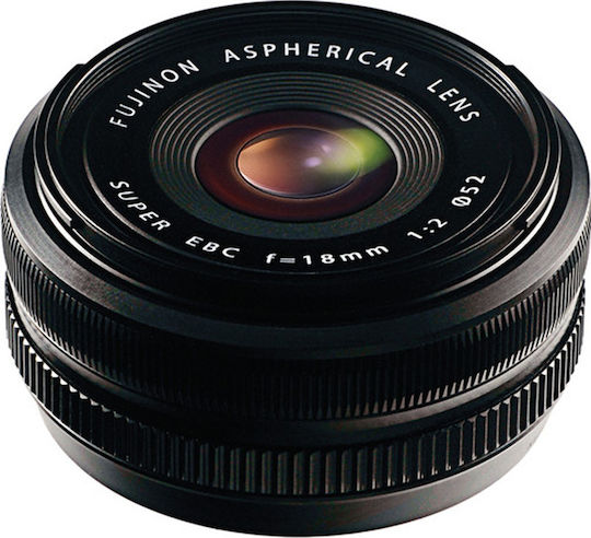 Fujifilm Crop Φωτογραφικός Φακός Fujinon XF18mm F2 R Wide Angle για Fujifilm X Mount Μαύρος