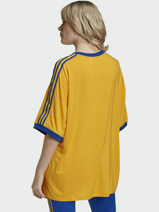 Adidas Adicolor 70s 3-Stripes Damen Sportlich Oversized T-shirt Gelb