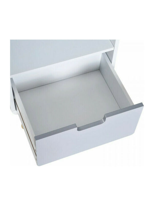 Wooden Bedside Table White 40x38x58cm