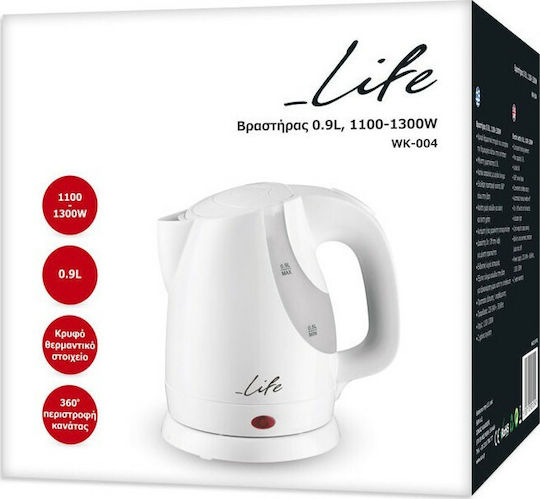 Life WK-004 Fierbător 900ml 1300W Alb