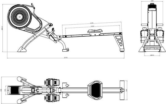 DKN Technology Air Rower R-320 Rudergerät für Benutzer bis 130kg