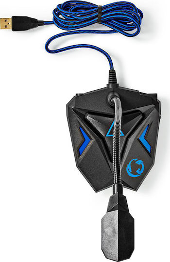 Nedis Desktop Gaming Microphone USB Μικρόφωνο Gooseneck Black/Blue