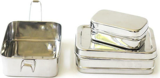 Ecolunchbox Three-In-One Classic Σετ Δοχεία Φαγητού Inox Ασημί 14x10.6cm 3τμχ