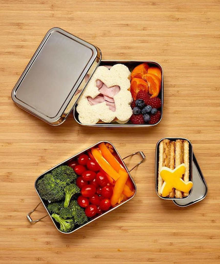 Ecolunchbox Three-In-One Classic Σετ Δοχεία Φαγητού Inox Ασημί 14x10.6cm 3τμχ