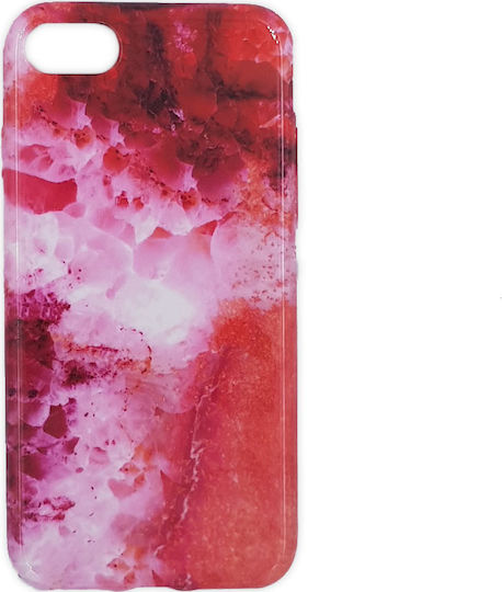 Marble Back Cover Σιλικόνης Κόκκινο (iPhone 7 / 8 / SE 2020 / SE 2022)