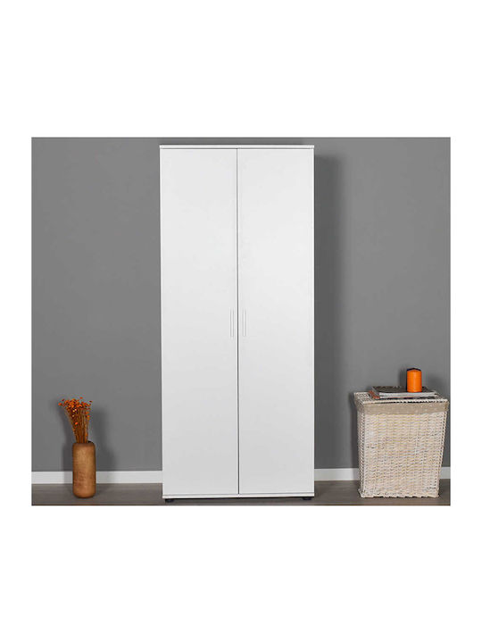 Double Door Wardrobe White 80x47x187cm