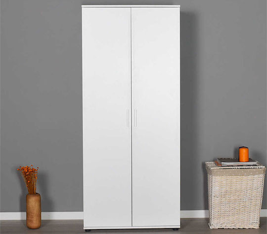 Double Door Wardrobe White 80x47x187cm