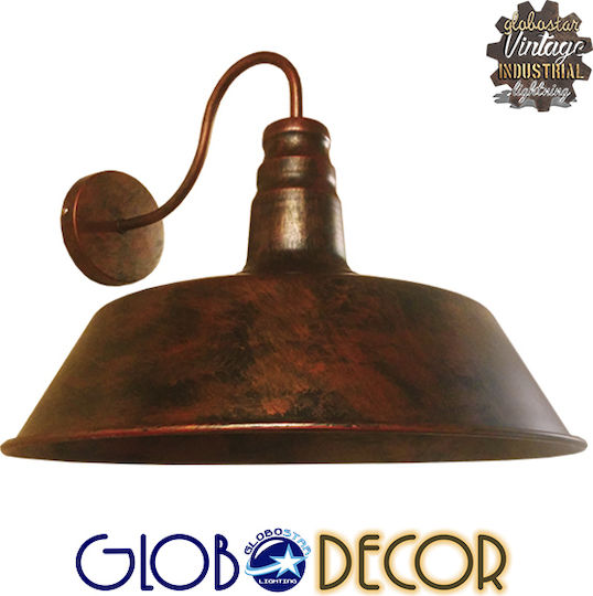 GloboStar Industrielle Wandleuchte mit E27-Fassung Braun 35x40x32 cm