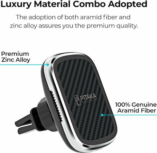 Pitaka Βάση Κινητού Αυτοκινήτου MagMount Qi v3 Wireless Charger / Air Vent Mount με Μαγνήτη και Ασύρματη Φόρτιση