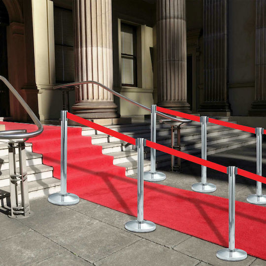 vidaXL Safety Barrier Post Silver with Strap 2mx93cm 51160