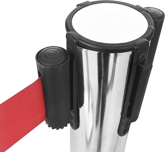 vidaXL Safety Barrier Post Silver with Strap 2mx93cm 51160