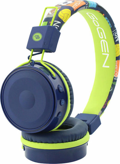 GoGEN HBTM 32BL Ασύρματα Bluetooth Παιδικά On Ear Ακουστικά με 15 ώρες Λειτουργίας Μπλε