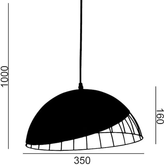 Hatzipantos Stores Pendant Light Black Bell with Socket E27 35cm