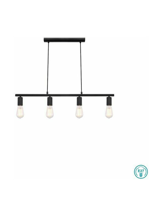 Globo Lighting Martha Suspendat Candelabru Calea ferată pentru 4 Becuri E27 Negru