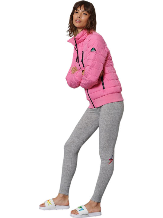 Superdry Fuji Women's Short Puffer Jacket for Winter Pink