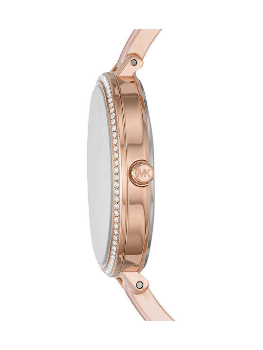 Michael Kors Jaryn Γυναικείο Ρολόι 36mm Μπαταρίας με Ροζ Χρυσό Μεταλλικό Μπρασελέ