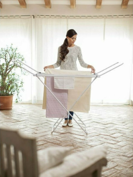 Viosarp Metallic Folding Floor Clothes Drying Rack with Hanging Length 18m