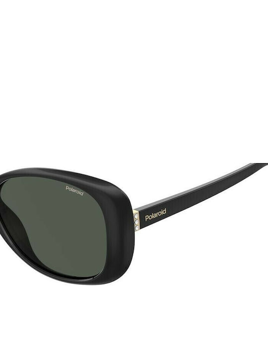 Polaroid Women’s Sunglasses with Black Horn-Rimmed Frame and Grey Polarized Lens PLD4097/S 807/M9