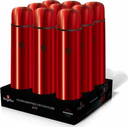 Berlinger Haus Flask Metallic Bottle Thermos Stainless Steel 500ml Red with Cap-Cup