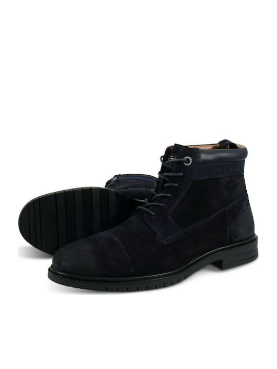 Thomas Flex Suede Navy Μπλε Ανδρικά Μποτάκια