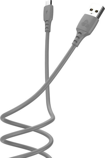 Powertech Regular USB 2.0 to micro USB Cable Γκρι 1m (PTR-0090)