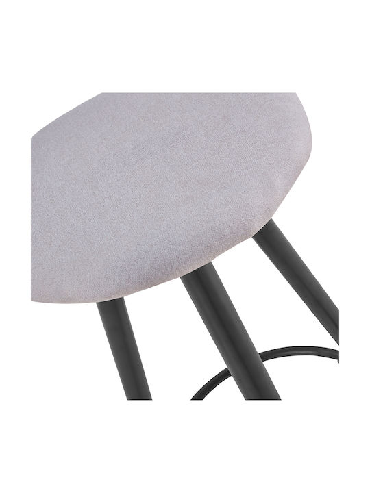 Stools Bar Upholstered with Faux Leather Kiara Grey 1pcs 44x44x67cm