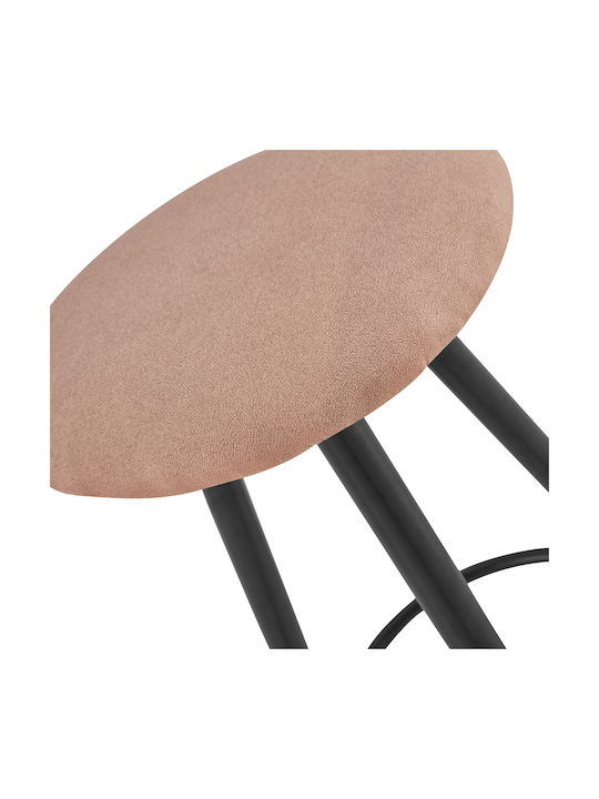 Stool Bar Upholstered with Leatherette Kiara Beige 44x44x67cm