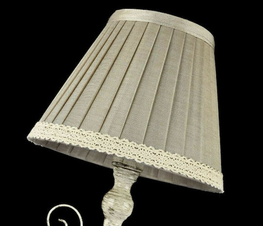 Maytoni Felicita Wooden Table Lamp for E14 Bulb with Beige Shade and Base