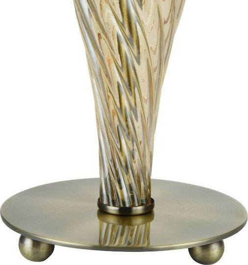 Maytoni Murano Glass Table Lamp with Beige Shade and Transparent Base