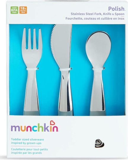 Munchkin Σετ Βρεφικά Μαχαιροπίρουνα από Μέταλλο Ανοξείδωτο για 18+ μηνών 3τμχ
