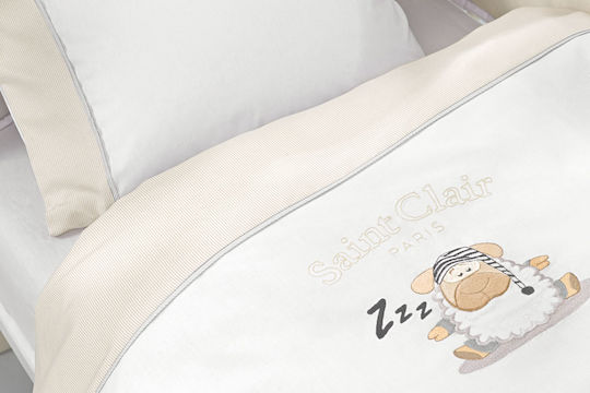 Saint Clair Baby Crib Bedding Set Aldo 6pcs Beige