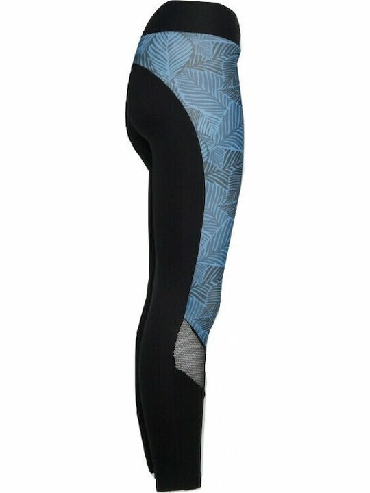 Women's Cropped Training Legging High Waisted Blue/Black