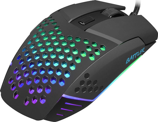 Natec Fury Battler RGB Gaming Gaming Maus 6400 DPI Schwarz