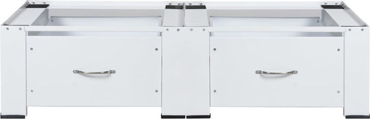 vidaXL 51195 51195 Base For Washer/Dryer made of Stainless Steel with Drawer 127x54.5εκ. 1pcs