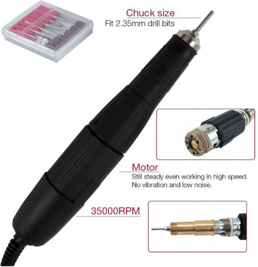 Various JD8500 Nail Drill Power 65W White with Pedal with 35000 Rotations per Minute with 6 Frescoes