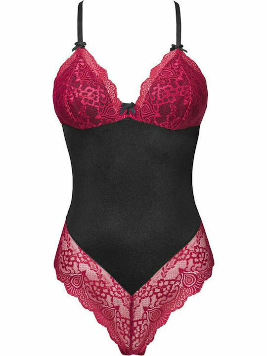 Lingerie Spaghetti Strap String Bodysuit Caris with Lace Multicolour