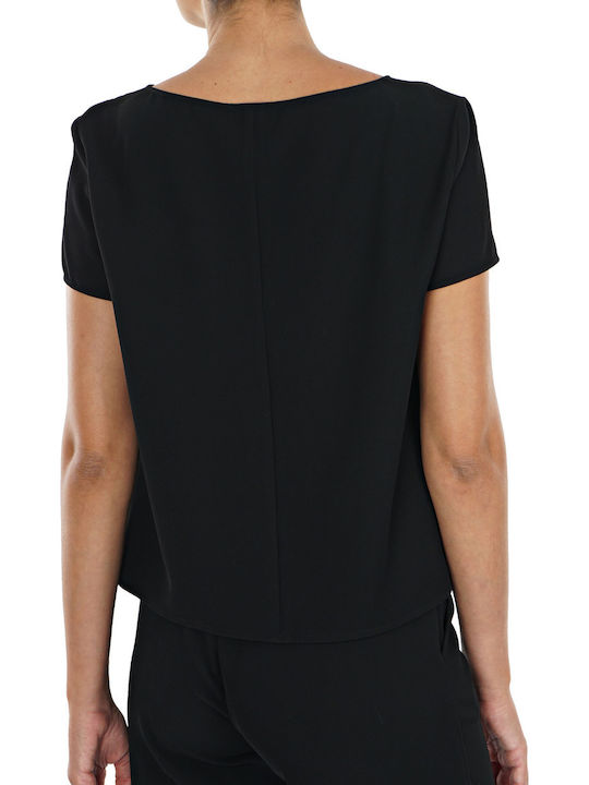 Emporio Armani Women's Blouse Short Sleeve Black