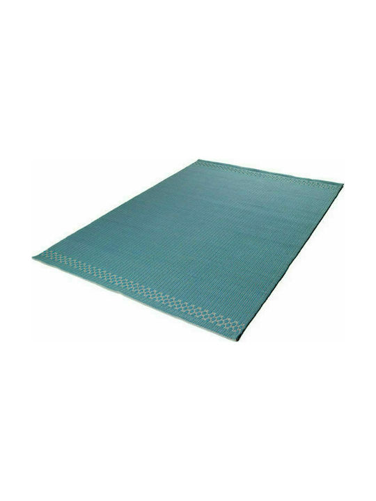 Tapicap Box Border Handmade Rug Outdoor Rectangular Aqua