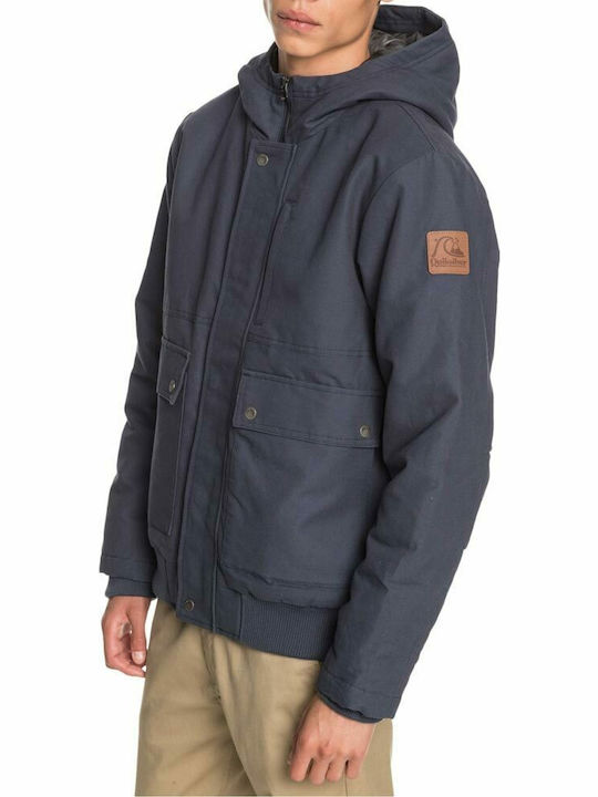 Brooks Winter Jacke Bomber Marineblau