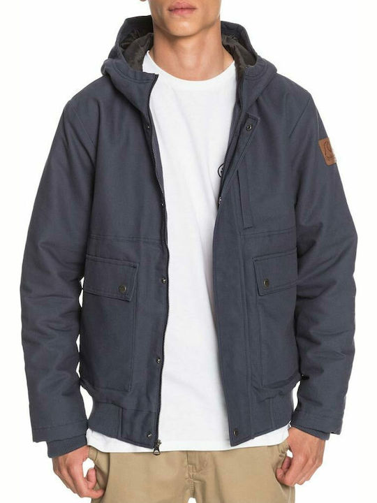 Brooks Winter Jacke Bomber Marineblau