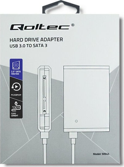 Qoltec 50644 Адаптер За Твърд Диск USB 3.0 HDD/SSD 2,5'' SATA3 Черен