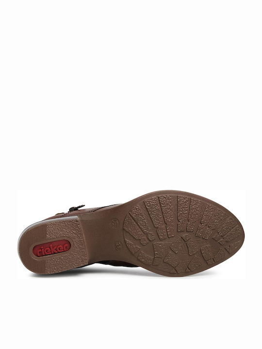 Leder Stiefeletten Damen Tabac Braun