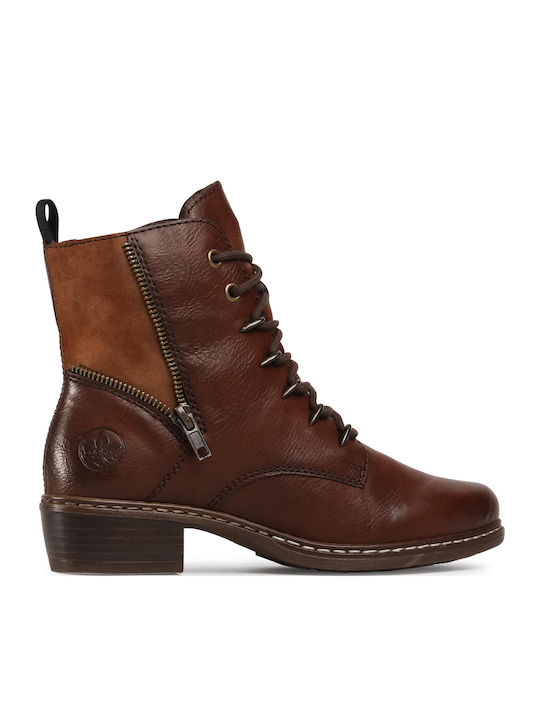 Leder Stiefeletten Damen Tabac Braun